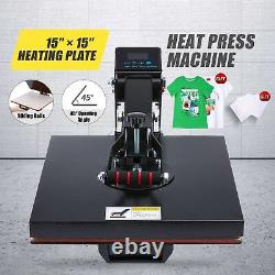 1000W Professional T Shirt Press Heat Clamshell Press Machine for Clothes 15x15