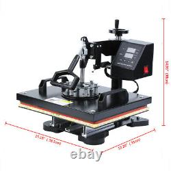 10in1 12X15 Heat Press Transfer Machine Sublimation Swing Away T-Shirt Mug Hat