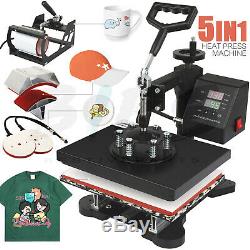 10x12'' 5 in 1 Combo Heat Press Machine T shirt Sublimation Transfer Swing Away