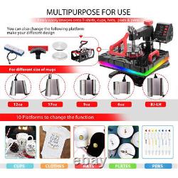 11 in 1 Combo Heat Press 15x12 Sublimation Machine T-Shirt Mug Hat Plate Pen