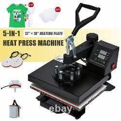 12X10 5 in 1 Combo Digital Heat Press Machine For T-Shirt Mug Hat Printer DIY