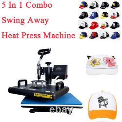 12X155 in1 Combo Heat Press Transfer Printing Machine DIY Mug T-Shirt Hat Plate