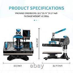 12X15 Heat Press Machine, 5 in 1 Digital Transfer T-Shirts Hat Mug Plate Cap