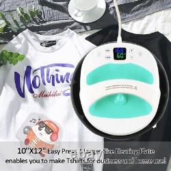 12×10 Digital Heat Press Machine Portable Easy Press Sublimation T-Shirt Cap