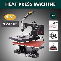 12 x 10 5 in 1 Combo T-Shirt Heat Press Machine Sublimation Swing Away