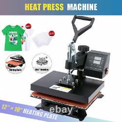 12 x 10 T-Shirt Heat Press Sublimation Transfer Machine 360 Degree Swing Away