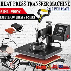 12x10 5 in 1 T-Shirt Heat Press Machine Transfer Sublimation Mug Hat Plate