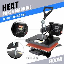 12x10 Heat Press Machine 900W T-Shirt Digital Transfer Sublimation Swing Away