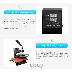 12x10 Heat Press Machine 900W T-Shirt Digital Transfer Sublimation Swing Away