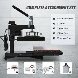 12x10 Inch 900W T Shirt Press Professional Swing-Away Heat Press Machine 5-in-1