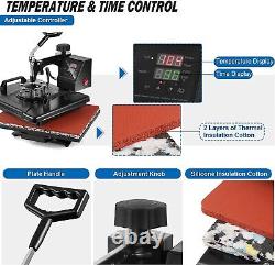 12x15 5 in 1 T-Shirt Heat Press Machine Transfer Sublimation Mug Hat Plate