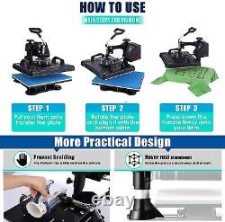 12x15 5 in 1 T-Shirt Heat Press Machine Transfer Sublimation Mug Hat Plate US