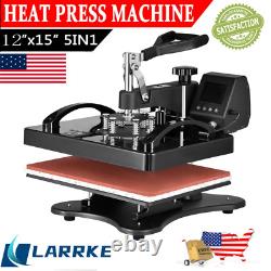 12x15 5in1 T-Shirt Heat Press Machine Transfer Sublimation Mug Hat Plate NEW
