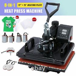 12x15 8 in 1 Heat Press Machine Digital Transfer Sublimation T-Shirt Mug Hat