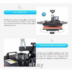 12x15 8-in-1 Heat Press Machine Professional 360 Swing-Away T Shirt Press