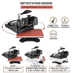 12x15 8in1 T-Shirt Heat Press Machine Transfer Sublimation Mug Hat Plate