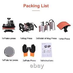 12x15 8in1 T-Shirt Heat Press Machine Transfer Sublimation Mug Hat Plate