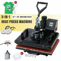 12x15 Combo Heat Press Machine Digital Transfer Sublimation Mug T-Shirt 5 IN 1