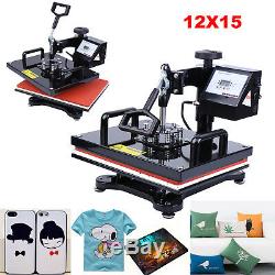 12x15 Digital T-shirt Phone Case Sublimation Heat Press Machine 360° Swing-away