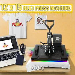 12x15 Heat Press Machine T Shirt Printing Clothes Maker Tshirt Pressing Printer