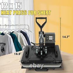 12x15 Heat Press Machine T Shirt Printing Clothes Maker Tshirt Pressing Printer