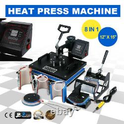 12x15 New 8IN1 Heat Press Machine Digital Transfer Sublimation T-Shirt Mug Hat