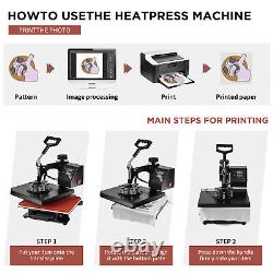 1400W 5 in 1 T-Shirt Heat Press Machine Transfer Sublimation Mug Hat Plate