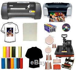 14 500g Vinyl Cutter Plotter, 8in1 Heat Press, Printer, Sublimation Tshirt Startup