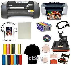 14 Laser Vinyl Cutter Plotter, 5in1 Heat Press, Printer, Sublimation Tshirt Startup