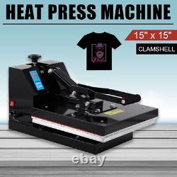 15X15 1600W Digital Clamshell T-shirt Heat Press Machine Sublimation Transfer