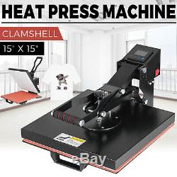 15X15 Digital T-shirt Heat Press Machine Sublimation Clamshell ransfer Teflon