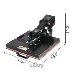 15X15 Digital T-shirt Heat Press Machine Sublimation Clamshell ransfer Teflon