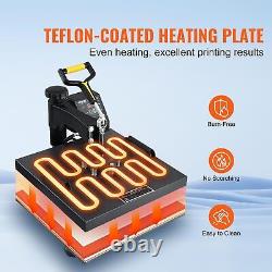 15X15 Heat Press Machine 2 in 1 for T Shirts and Hats, Swing Away T Shirt Press