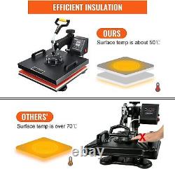 15X15 Heat Press Machine 2 in 1 for T Shirts and Hats, Swing Away T Shirt Press