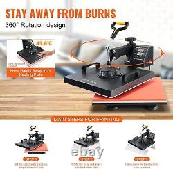 15X15 Heat Press Machine 2 in 1 for T Shirts and Hats, Swing Away T Shirt Press