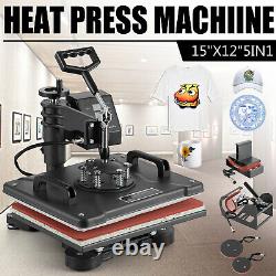 15x12 5 IN 1 Combo T-Shirt Heat Press Transfer Machine Sublimation Swing Away