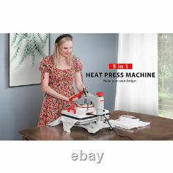 15x12 5 IN 1 Combo T-Shirt Heat Press Transfer Machine Sublimation Swing Away