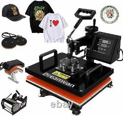 15x12 5 in 1 Combo Heat Press Transfer Machine Sublimation Swing DIY T-shirts/