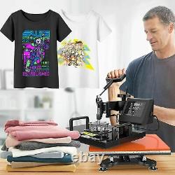 15x12 5 in 1 Combo Heat Press Transfer Machine Sublimation Swing DIY T-shirts/