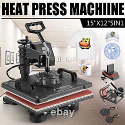 15x12 5 in 1 T-Shirt Heat Press Machine Transfer Sublimation Mug Hat Plate