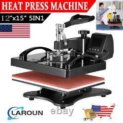 15x12 5 in 1 T-Shirt Heat Press Machine Transfer Sublimation Mug Hat Plate USA