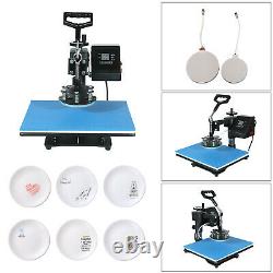 15x12 Combo 5in1 Heat Press Sublimation Transfer Machine Swing Away T-Shirt US