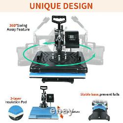 15x12 Combo 5in1 Heat Press Sublimation Transfer Machine Swing Away T-Shirt US