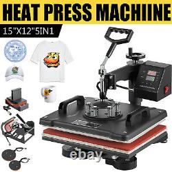 15x12 Combo 5in 1 Heat Press Sublimation Transfer Machine Swing Away T-shirt