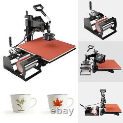 15x15Heat Press Machine 5 in 1 T-Shirt Digital Transfer Sublimation Mug Hat New