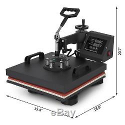 15x15 5IN1 Combo T-Shirt Heat Press Machine Clamshell Digital DIY Printer