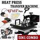 15x15 5in1 Combo T-shirt Heat Press Transfer Machine Sublimation Swing Away