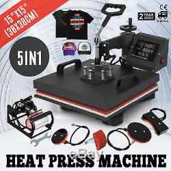 15x15 5IN1 Combo T-Shirt Heat Press Transfer Machine Sublimation Swing Away