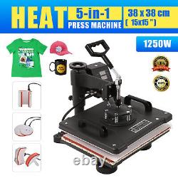 15x15 5 IN 1 Combo T-Shirt Heat Press Transfer Machine Sublimation Swing Away