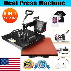 15x15 5 IN 1 Combo T-Shirt Heat Press Transfer Machine Sublimation Swing Away